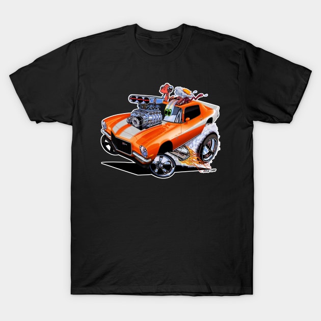 FULL BLOWN 1971 Camaro Z/28 orange T-Shirt by vincecrain